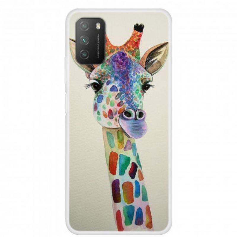Coque Poco M3 Girafe Colorée