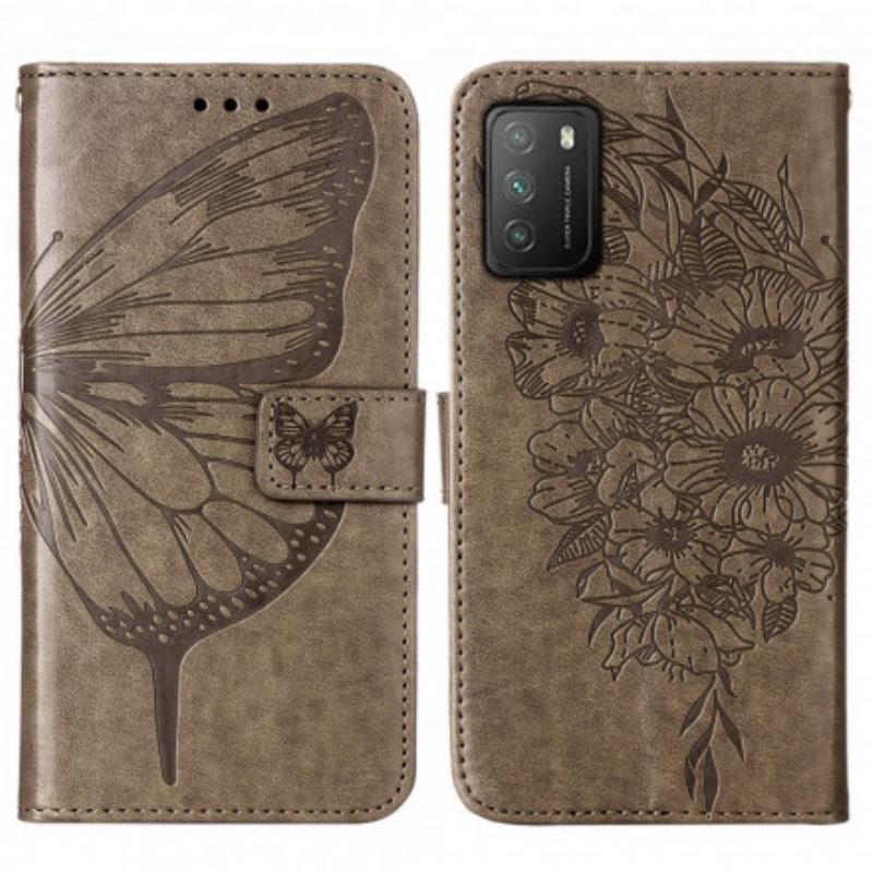 Housse Poco M3 Papillon Design avec Lanière