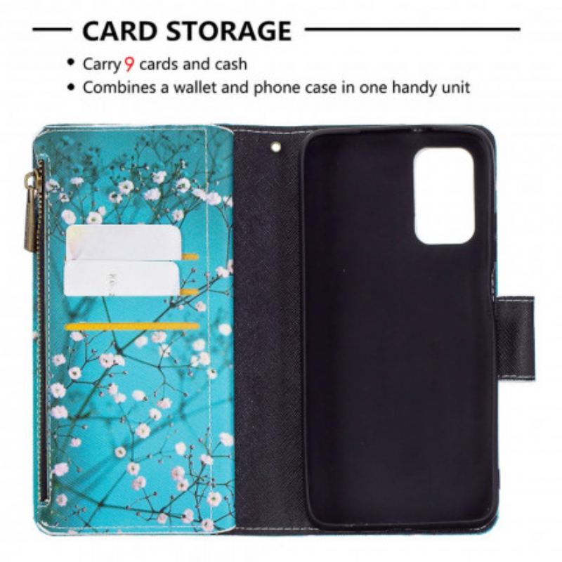Housse Poco M3 Poche Zippée Arbre