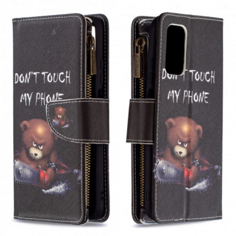 Housse Poco M3 Poche Zippée Ours
