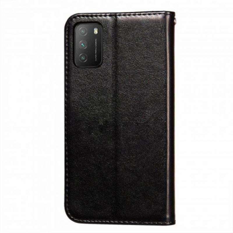 Housse Poco M3 Style Cuir Monochrome