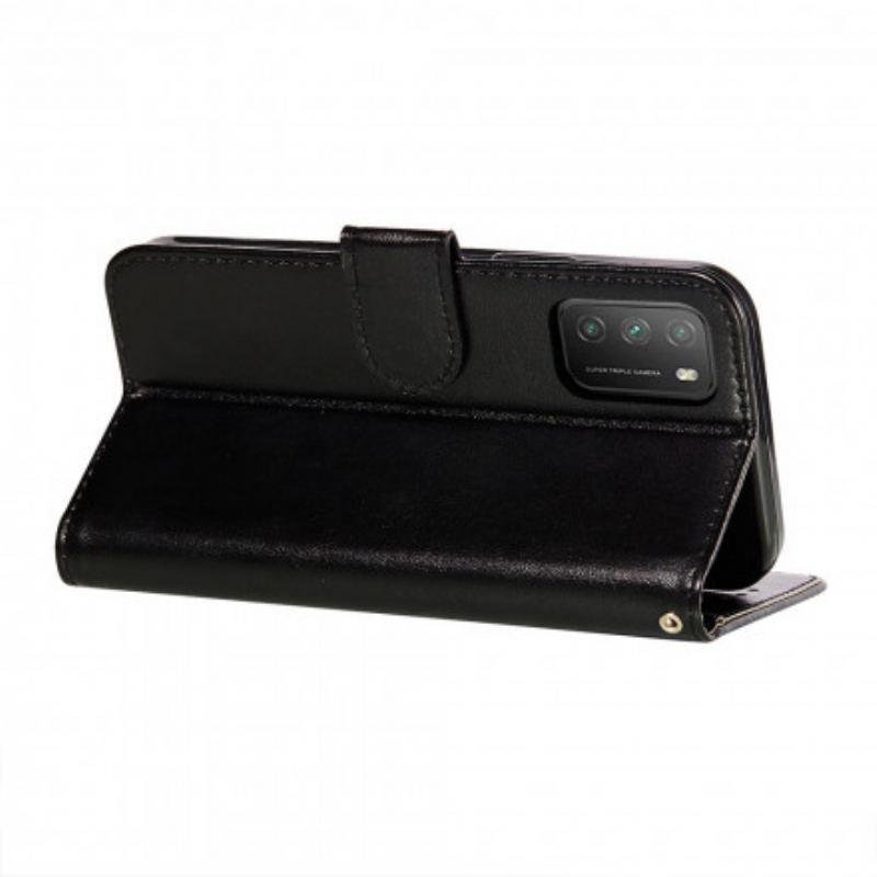 Housse Poco M3 Style Cuir Monochrome