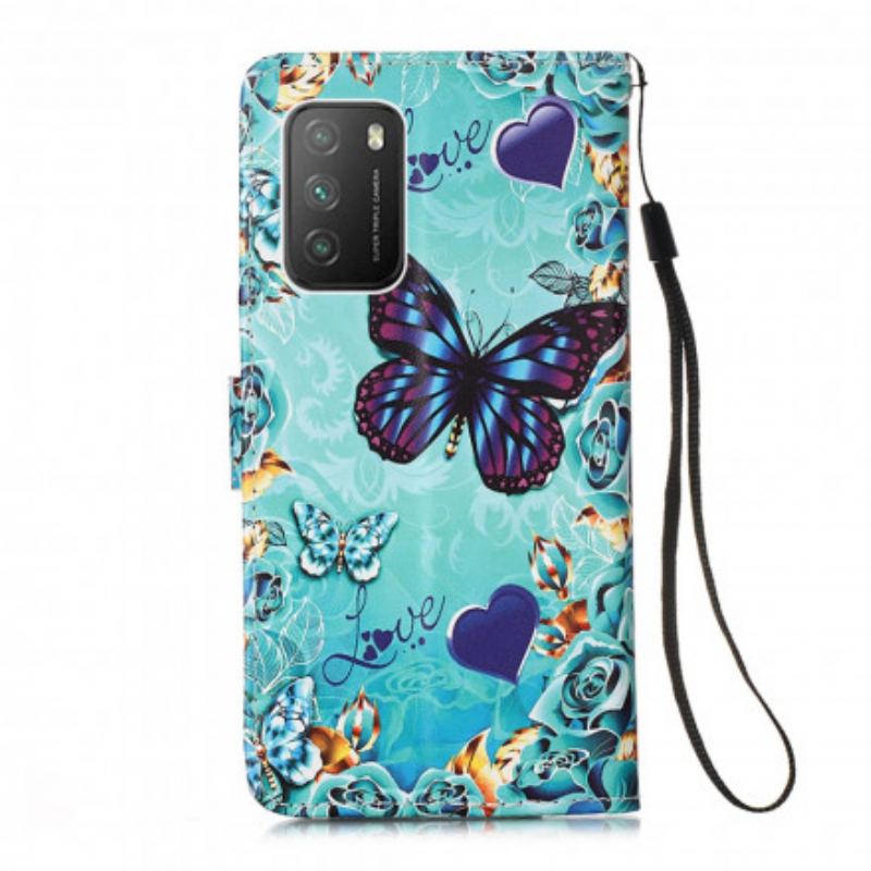 Housse Pocon M3 Love Butterflies à Lanière