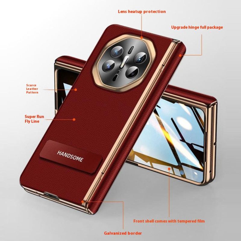 Coque Huawei Mate X6 Simili Cuir Texturé avec Protecteur Écran