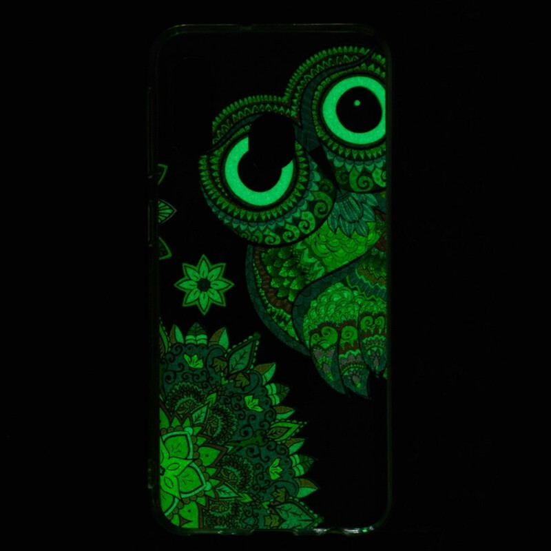 Coque Samsung Galaxy A20e Hibou Mandala Fluorescente