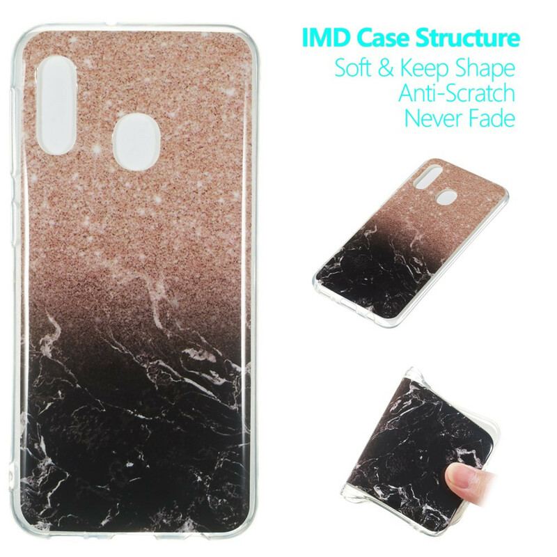Coque Samsung Galaxy A20e Marbre Paillettes