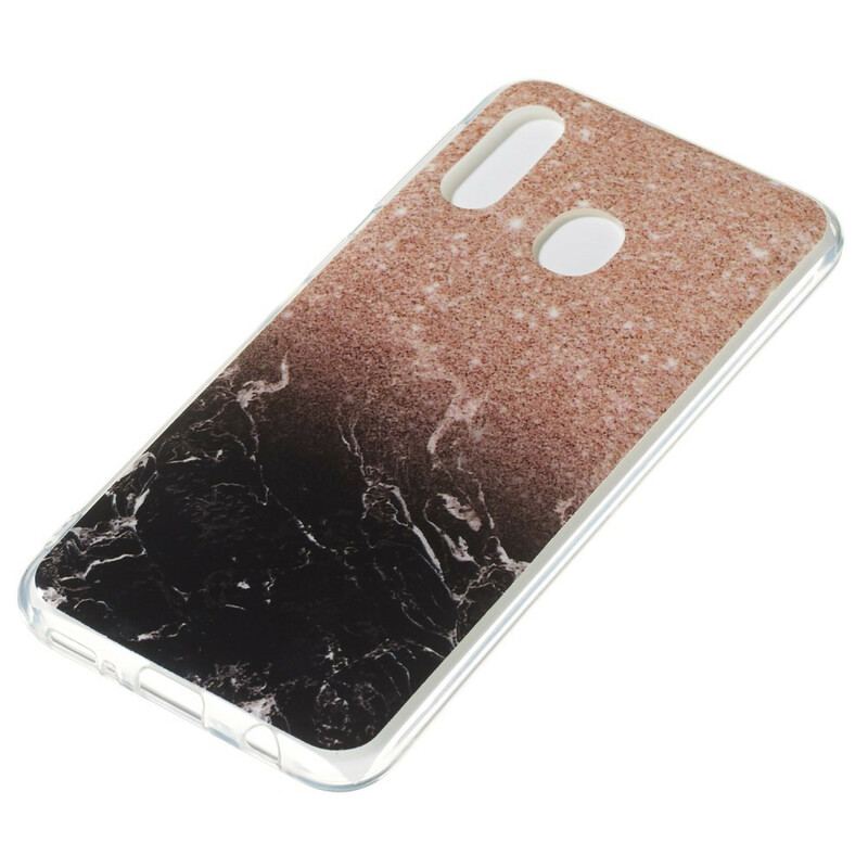 Coque Samsung Galaxy A20e Marbre Paillettes