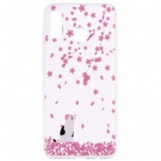 Coque Samsung Galaxy A20e Pétales et Chat