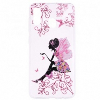 Coque Samsung Galaxy A20e Transparente Fée Fleurie