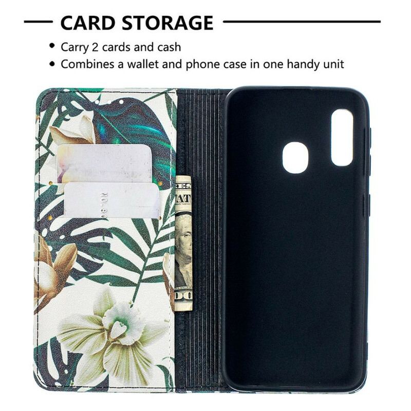 Flip Cover Samsung Galaxy A20e Feuilles