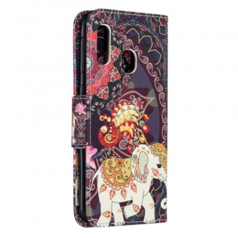 Housse Samsung Galaxy A20e Mandala Éléphants Ethniques