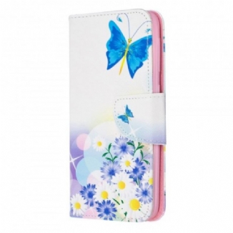 Housse Samsung Galaxy A20e Papillons et Fleurs Peints