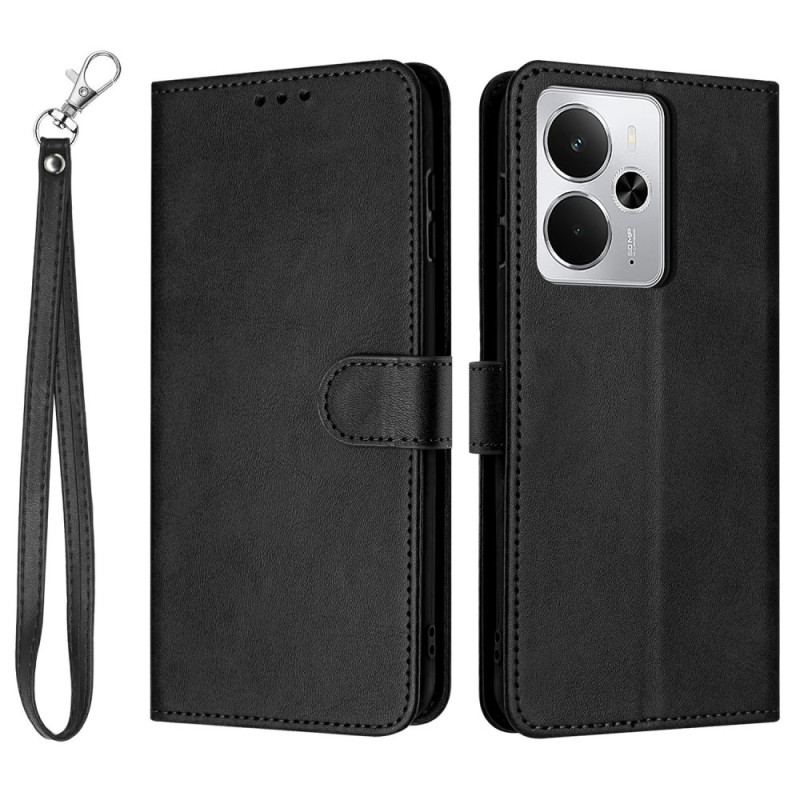 Housse Realme 14 5G / 14T 5G / P3 5G Effet Cuir avec Lanière