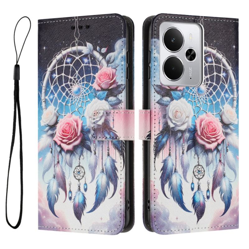 Housse Realme 14 5G / 14T 5G / P3 5G Motif Floral et Attrape-Rêvs