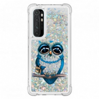 Coque Xiaomi Mi Note 10 Lite Miss Hibou Paillettes
