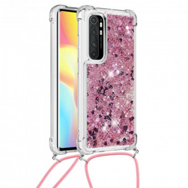 Coque Xiaomi Mi Note 10 Lite Paillettes et Cordon