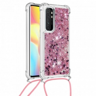 Coque Xiaomi Mi Note 10 Lite Paillettes et Cordon