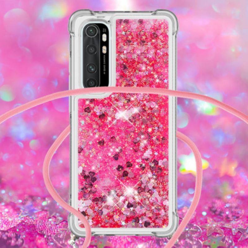 Coque Xiaomi Mi Note 10 Lite Paillettes et Cordon
