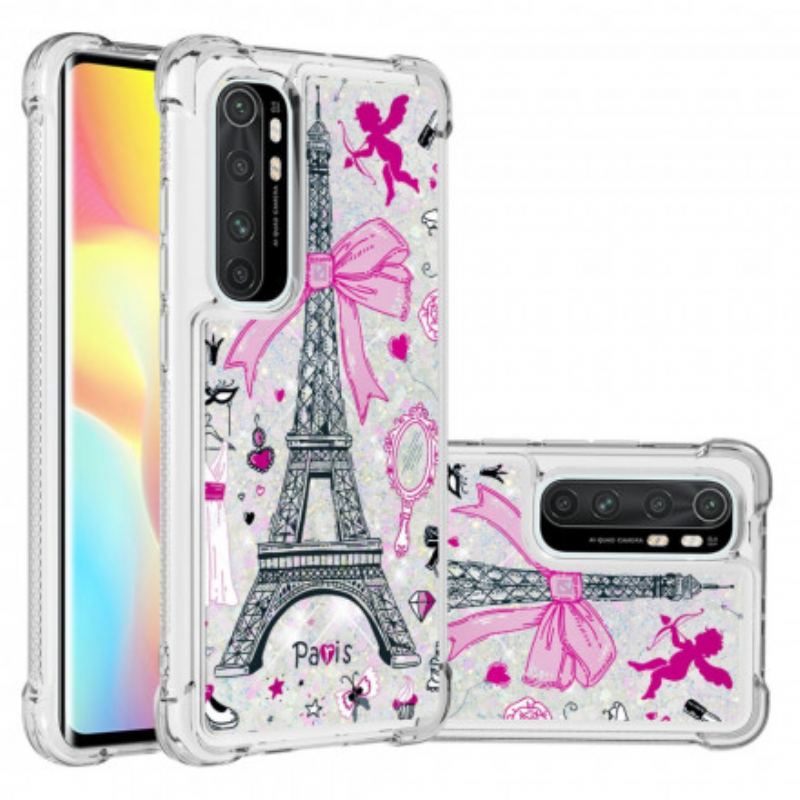 Coque Xiaomi Mi Note 10 Lite La Tour Eiffel Paillettes