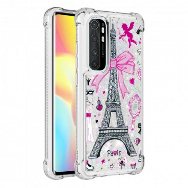Coque Xiaomi Mi Note 10 Lite La Tour Eiffel Paillettes