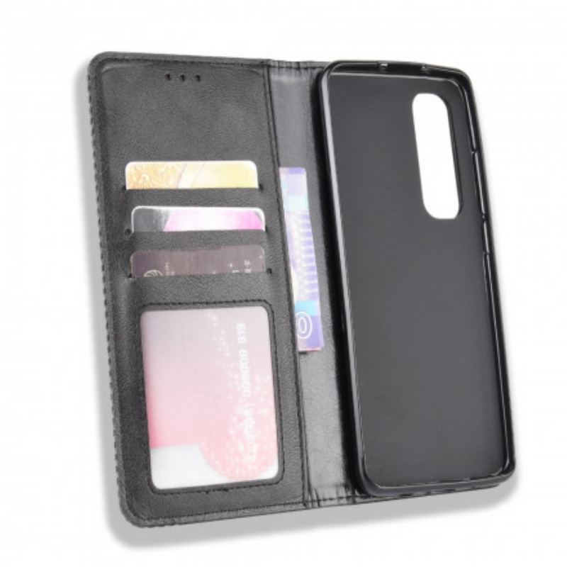 Flip Cover Xiaomi Mi Note 10 Lite Effet Cuir Vintage Stylisé