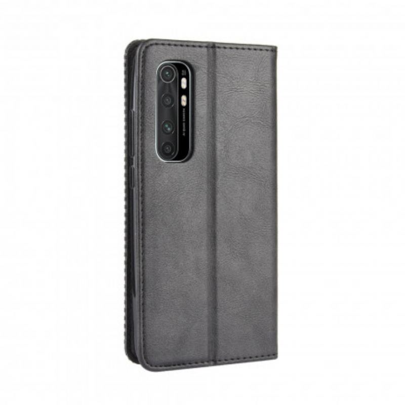 Flip Cover Xiaomi Mi Note 10 Lite Effet Cuir Vintage Stylisé