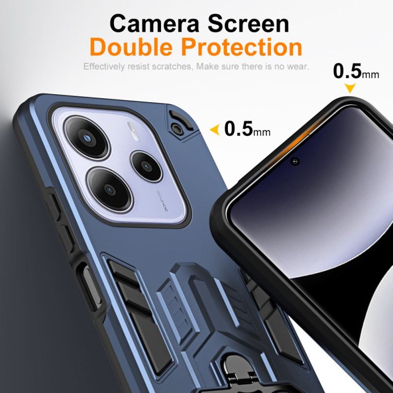 Coque Xiaomi Redmi Note 14 5G Anneau-Support Effet Métal