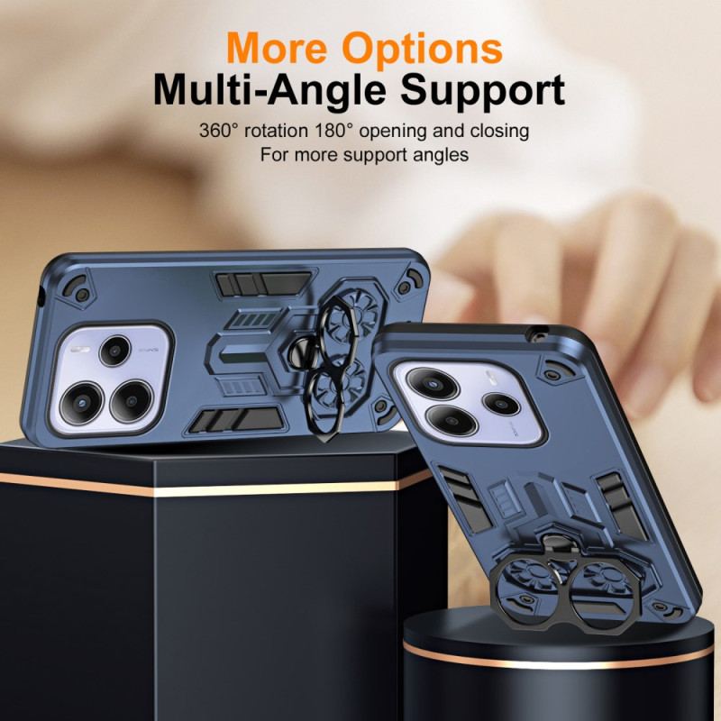 Coque Xiaomi Redmi Note 14 5G Anneau-Support Effet Métal