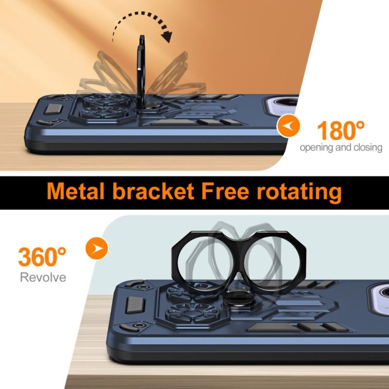 Coque Xiaomi Redmi Note 14 5G Anneau-Support Effet Métal