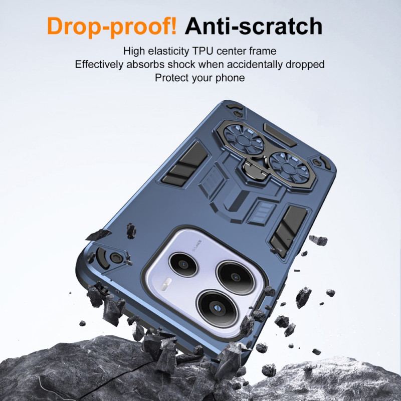 Coque Xiaomi Redmi Note 14 5G Anneau-Support Effet Métal