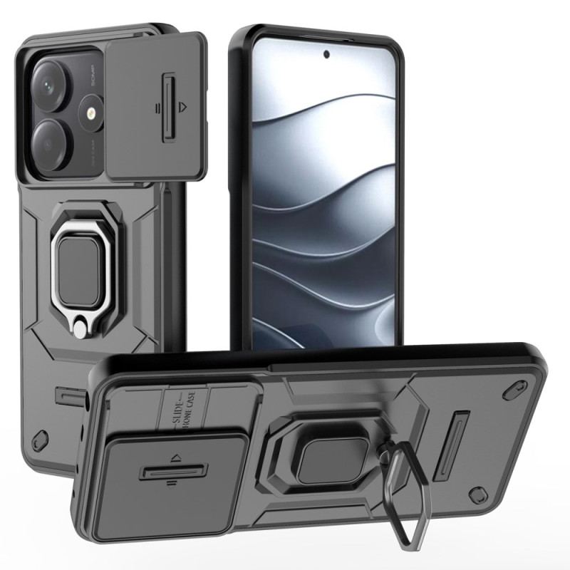 Coque Xiaomi Redmi Note 14 5G Multifonctionnelle avec Support et Protection d'Objectif