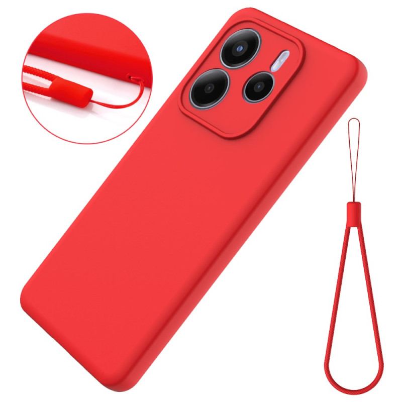 Coque Xiaomi Redmi Note 14 5G Silicone Liquide à Lanière