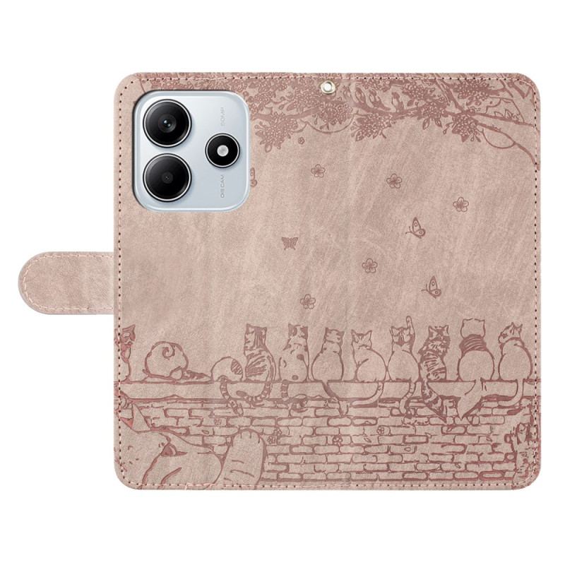 Housse Xiaomi Redmi Note 14 5G Motif Chats à Lanière