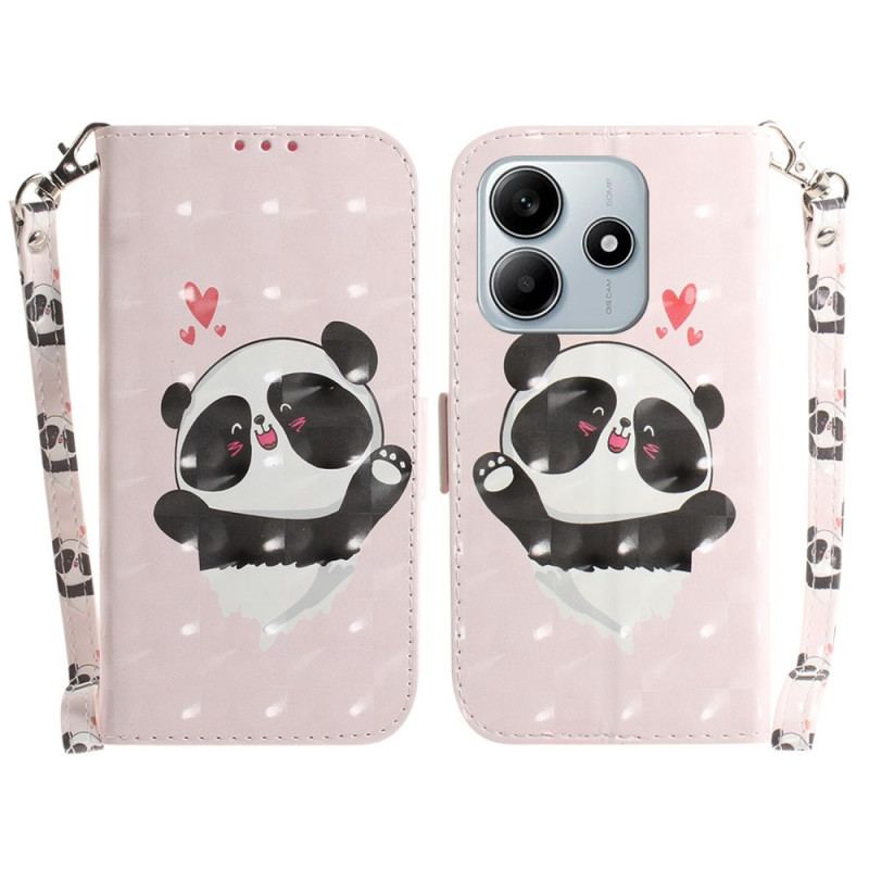 Housse Xiaomi Redmi Note 14 5G Panda Love à Lanière