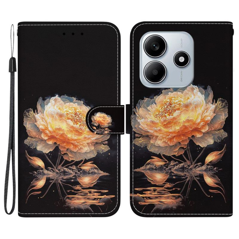 Housse Xiaomi Redmi Note 14 5G Pivoine Dorée