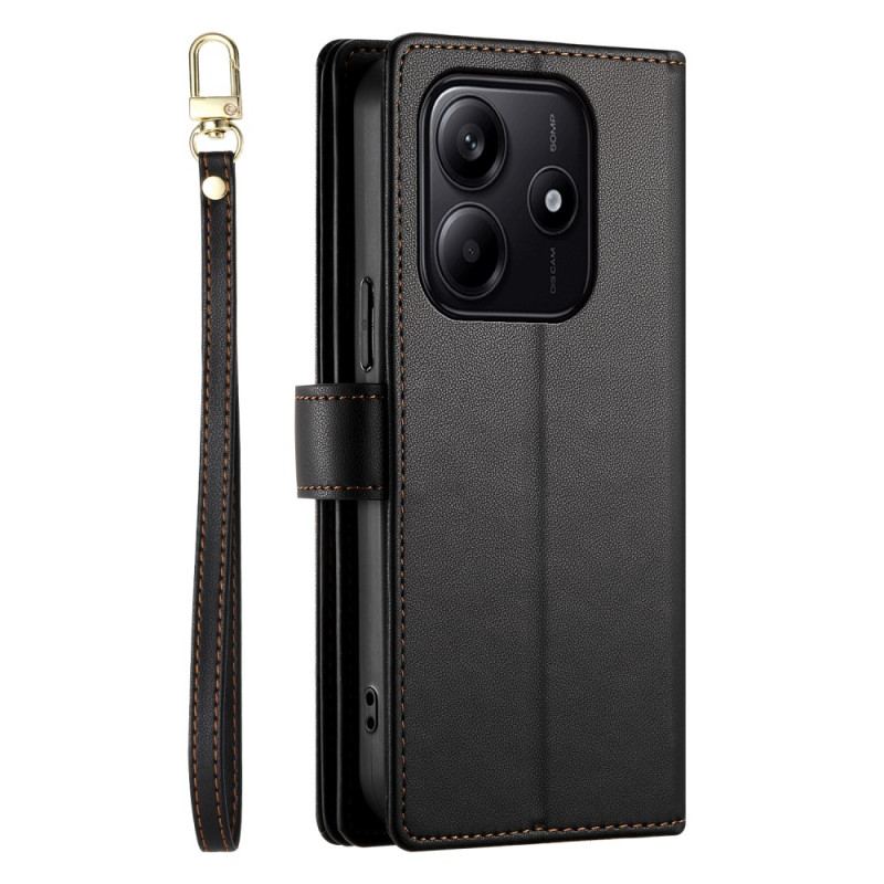 Housse Xiaomi Redmi Note 14 5G Portefeuille avec Lanière et Bandoulière
