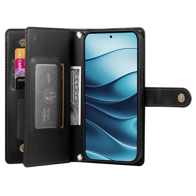 Housse Xiaomi Redmi Note 14 5G Portefeuille avec Lanière et Bandoulière
