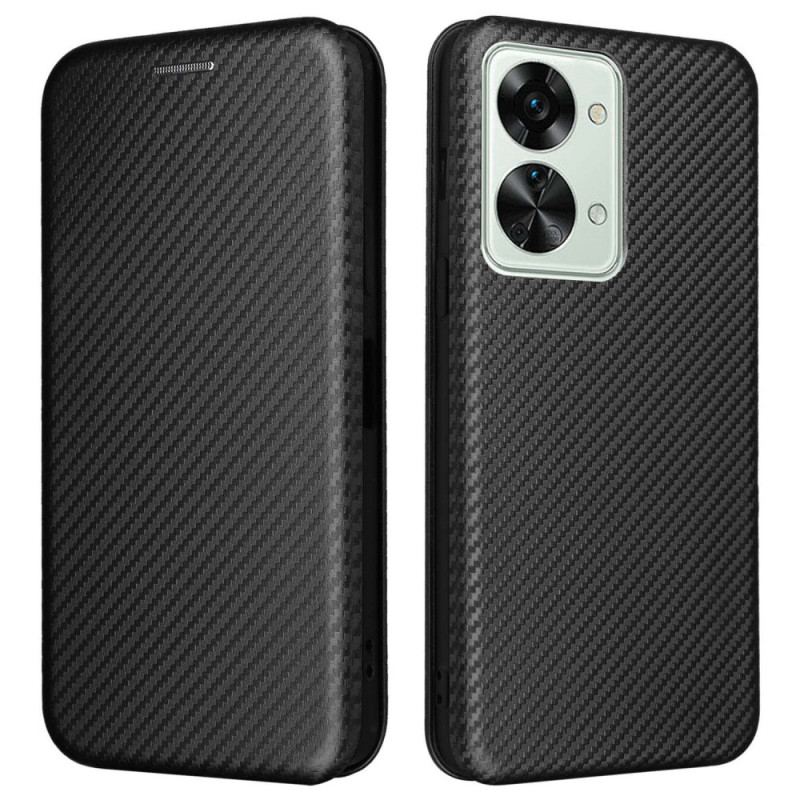 Flip Cover OnePlus Nord 2T 5G Fibre Carbone à Anneau