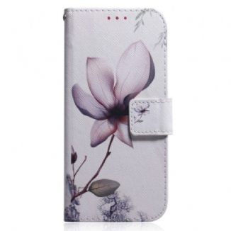 Housse OnePlus Nord 2T 5G Fleur Rose à Lanière