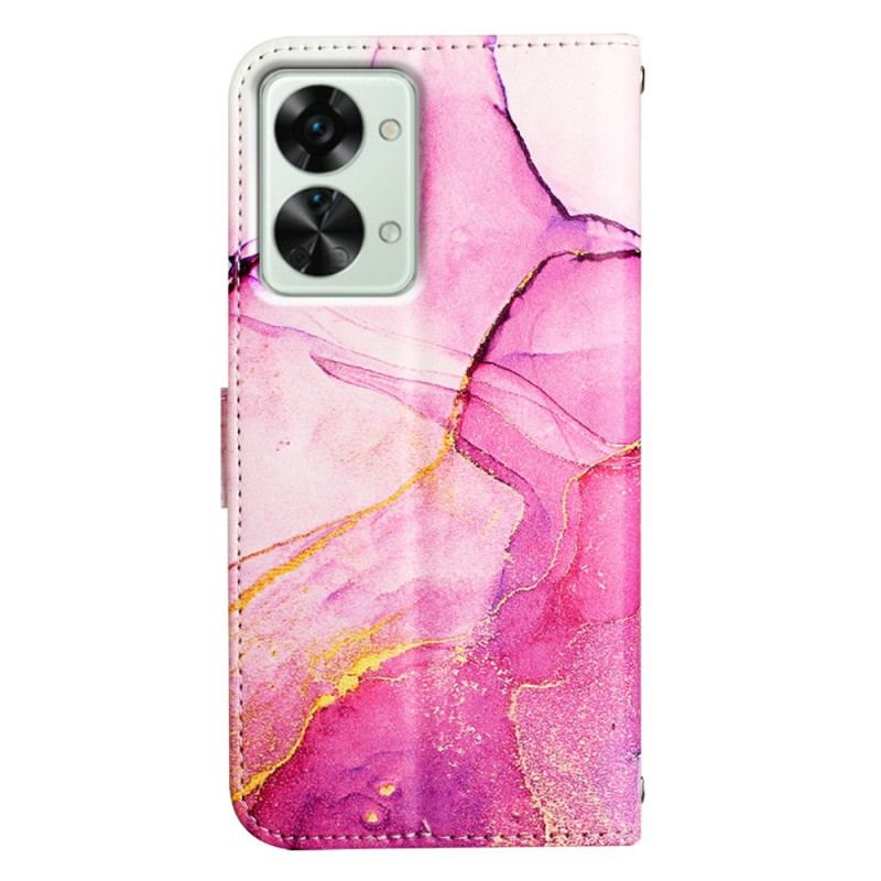 Housse OnePlus Nord 2T 5G Marbre à Lanière