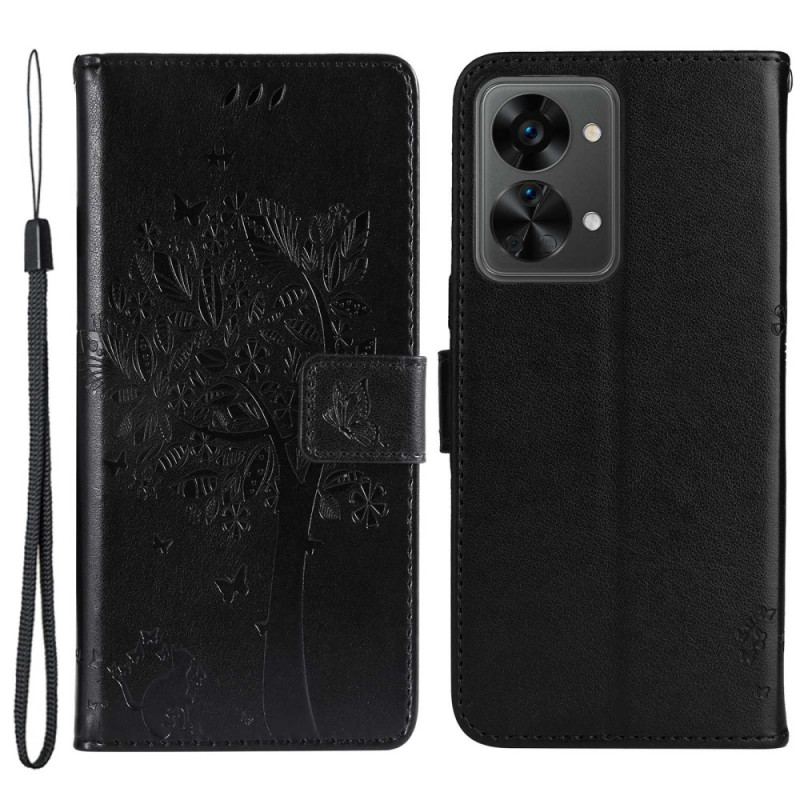 Housse OnePlus Nord 2T 5G Porte-Cartes à Lanière
