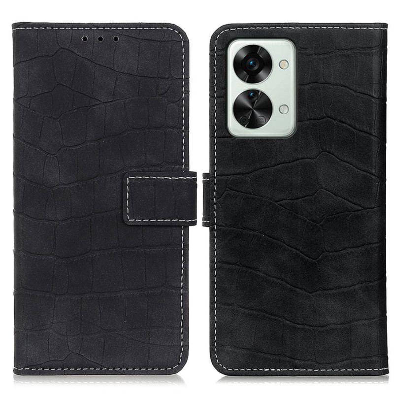 Housse OnePlus Nord 2T 5G Style Peau de Crocodile