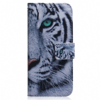 Housse OnePlus Nord 2T 5G Tigre Blanc à Lanière