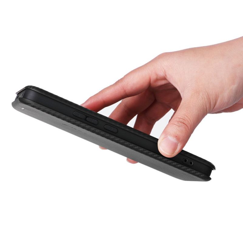 Flip Cover Oppo Reno 13F 4G / 5G / FS 5G Fibre Carbone