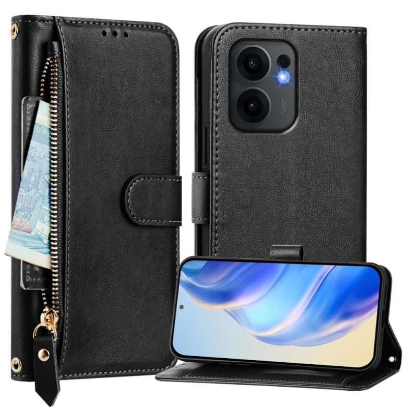 Housse Oppo Reno 13F 4G / 5G / FS 5G 5G Poche Zippée et Porte-Cartes