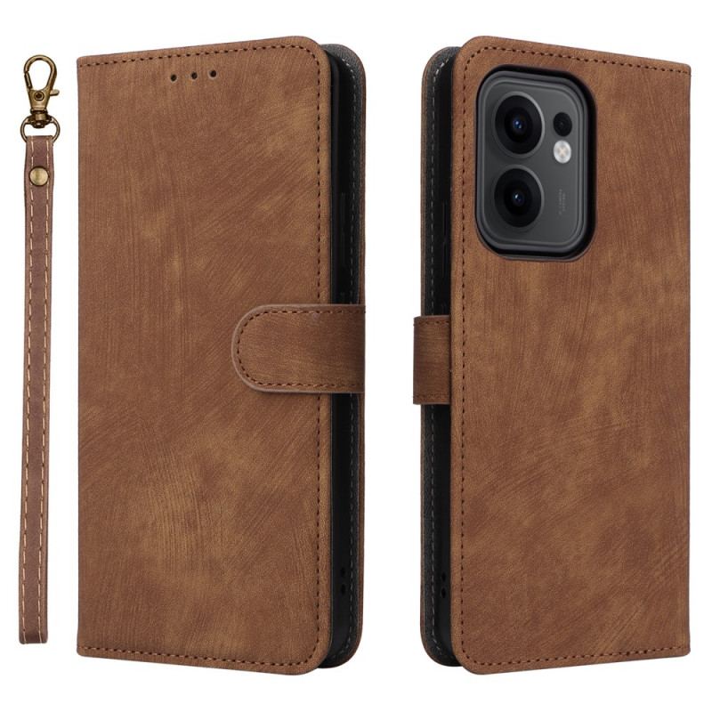 Housse Oppo Reno 13F 4G / 5G / FS 5G Portefeuille RFID à Lanière