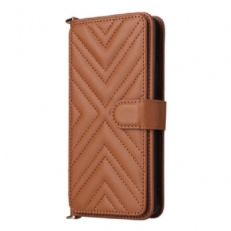 Housse Oppo Reno 13F 4G / 5G / FS 5G Premium Rétro à Bandoulière et Lanière