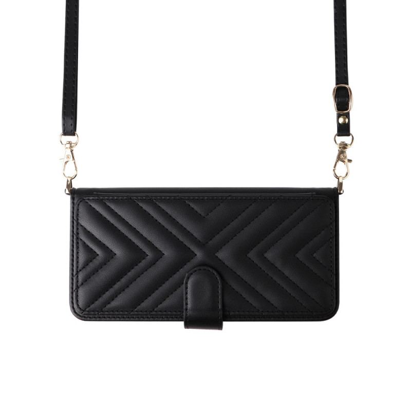 Housse Oppo Reno 13F 4G / 5G / FS 5G Premium Rétro à Bandoulière et Lanière