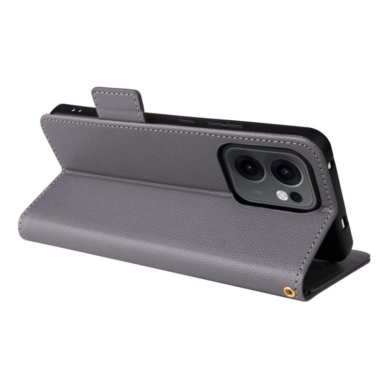 Housse Oppo Reno 13F 4G / 5G / FS 5G Simili Cuir Litchi à Lanière