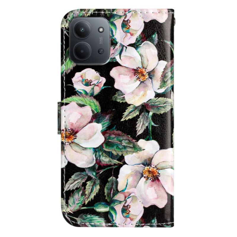 Housse Xiaomi Redmi 15C 4G / 5G / Poco C85 Fleurs Blanches